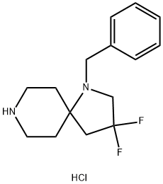 1-benzyl-3,3-difluoro-1,8-diazaspiro[4.5]decane dihydrochloride Struktur