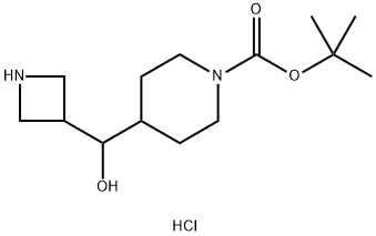 tert-butyl 4-[(azetidin-3-yl)(hydroxy)methyl]piperidine-1-carboxylate hydrochloride Struktur