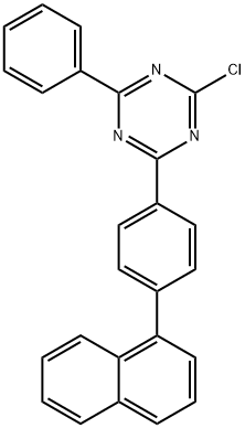 2-chloro-4-(4-(naphthalen-1-yl)phenyl)-6-phenyl-1,3,5-triazine Struktur