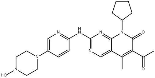 Pyrido[2,3-d]pyrimidin-7(8H)-one, 6-acetyl-8-cyclopentyl-2-[[5-(4-hydroxy-1-piperazinyl)-2-pyridinyl]amino]-5-methyl-, 2231085-26-8, 结构式