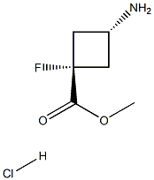 methyl trans-3-amino-1-fluorocyclobutane-1-carboxylate hydrochloride Structure