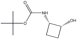 tert-butyl N-[(1S,2R)-2-hydroxycyclobutyl]carbamate 化学構造式