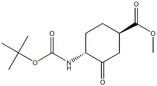 methyl (1R,4R)-4-{[(tert-butoxy)carbonyl]amino}-3-oxocyclohexane-1-carboxylate Structure