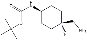 tert-butyl N-[trans-4-(aminomethyl)-4-fluorocyclohexyl]carbamate Structure