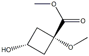 反式-3-羟基-1-甲氧基环丁烷甲酸甲酯,2231665-69-1,结构式