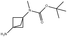 tert-butyl N-{3-aminobicyclo[1.1.1]pentan-1-yl}-N-methylcarbamate Struktur