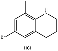 6-bromo-8-methyl-1,2,3,4-tetrahydroquinoline hydrochloride 化学構造式