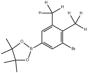 2-(3-bromo-4,5-bis(methyl-d3)phenyl)-4,4,5,5-tetramethyl-1,3,2-dioxaborolane 化学構造式