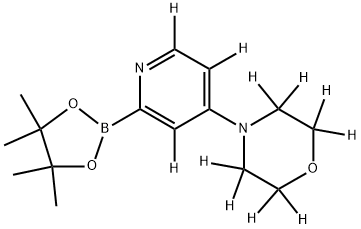 4-(2-(4,4,5,5-tetramethyl-1,3,2-dioxaborolan-2-yl)pyridin-4-yl-3,5,6-d3)morpholine-2,2,3,3,5,5,6,6-d8 结构式