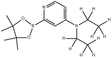 N,N-bis(ethyl-d5)-2-(4,4,5,5-tetramethyl-1,3,2-dioxaborolan-2-yl)pyridin-4-amine 化学構造式