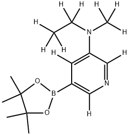 N-(ethyl-d5)-N-(methyl-d3)-5-(4,4,5,5-tetramethyl-1,3,2-dioxaborolan-2-yl)pyridin-3-amine-2,4,6-d3 化学構造式