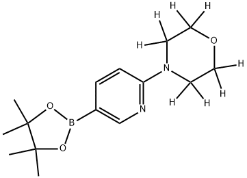 4-(5-(4,4,5,5-tetramethyl-1,3,2-dioxaborolan-2-yl)pyridin-2-yl)morpholine-2,2,3,3,5,5,6,6-d8 Struktur