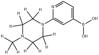 (2-(4-(methyl-d3)piperazin-1-yl-2,2,3,3,5,5,6,6-d8)pyridin-4-yl)boronic acid Structure