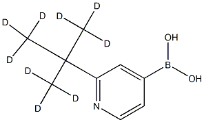 (2-(2-(methyl-d3)propan-2-yl-1,1,1,3,3,3-d6)pyridin-4-yl)boronic acid 化学構造式