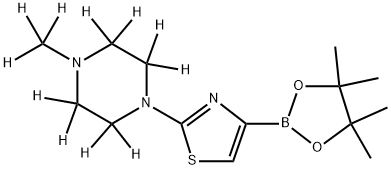 2-(4-(methyl-d3)piperazin-1-yl-2,2,3,3,5,5,6,6-d8)-4-(4,4,5,5-tetramethyl-1,3,2-dioxaborolan-2-yl)thiazole 结构式
