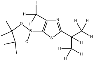 4-(methyl-d3)-2-(propan-2-yl-d7)-5-(4,4,5,5-tetramethyl-1,3,2-dioxaborolan-2-yl)thiazole Struktur