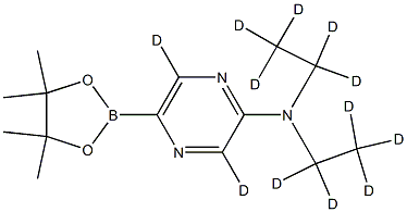 N,N-bis(ethyl-d5)-5-(4,4,5,5-tetramethyl-1,3,2-dioxaborolan-2-yl)pyrazin-2-amine-3,6-d2 Structure