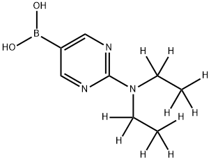 (2-(bis(ethyl-d5)amino)pyrimidin-5-yl)boronic acid Structure