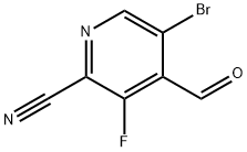 5-BROMO-3-FLUORO-4-FORMYLPYRIDINE-2-CARBONITRILE, 2244721-39-7, 结构式