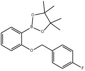 1,3,2-Dioxaborolane, 2-[2-[(4-fluorophenyl)methoxy]phenyl]-4,4,5,5-tetramethyl- Structure