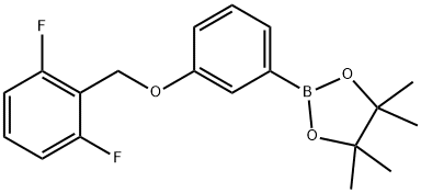 1,3,2-Dioxaborolane, 2-[3-[(2,6-difluorophenyl)methoxy]phenyl]-4,4,5,5-tetramethyl- 化学構造式