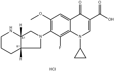 1-cyclopropyl-8-fluoro-6-methoxy-7-((4aS,7aS)-octahydro-6H-pyrrolo[3,4-b]pyridin-6-yl)-4-oxo-1,4-dihydroquinoline-3-carboxylic acid Struktur