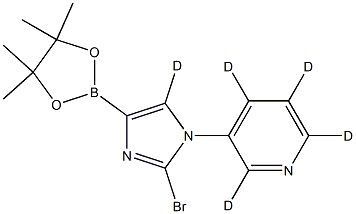 3-(2-bromo-4-(4,4,5,5-tetramethyl-1,3,2-dioxaborolan-2-yl)-1H-imidazol-1-yl-5-d)pyridine-2,4,5,6-d4 Structure