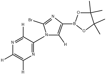2-(2-bromo-4-(4,4,5,5-tetramethyl-1,3,2-dioxaborolan-2-yl)-1H-imidazol-1-yl-5-d)pyrazine-3,5,6-d3,2256704-03-5,结构式