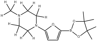 1-(methyl-d3)-4-(5-(4,4,5,5-tetramethyl-1,3,2-dioxaborolan-2-yl)furan-2-yl)piperazine-2,2,3,3,5,5,6,6-d8 化学構造式