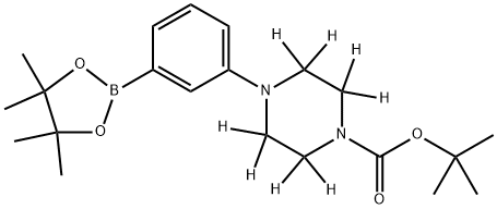 tert-butyl 4-(3-(4,4,5,5-tetramethyl-1,3,2-dioxaborolan-2-yl)phenyl)piperazine-1-carboxylate-2,2,3,3,5,5,6,6-d8 结构式