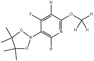 4-fluoro-2-(methoxy-d3)-5-(4,4,5,5-tetramethyl-1,3,2-dioxaborolan-2-yl)pyridine-3,6-d2 结构式