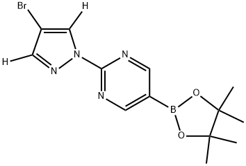 2-(4-bromo-1H-pyrazol-1-yl-3,5-d2)-5-(4,4,5,5-tetramethyl-1,3,2-dioxaborolan-2-yl)pyrimidine,2256705-50-5,结构式