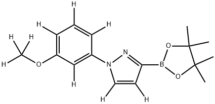 1-(3-(methoxy-d3)phenyl-2,4,5,6-d4)-3-(4,4,5,5-tetramethyl-1,3,2-dioxaborolan-2-yl)-1H-pyrazole-4,5-d2 Structure