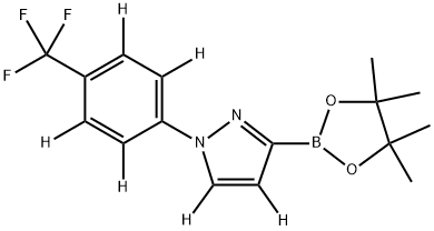 3-(4,4,5,5-tetramethyl-1,3,2-dioxaborolan-2-yl)-1-(4-(trifluoromethyl)phenyl-2,3,5,6-d4)-1H-pyrazole-4,5-d2,2256705-71-0,结构式