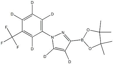 3-(4,4,5,5-tetramethyl-1,3,2-dioxaborolan-2-yl)-1-(3-(trifluoromethyl)phenyl-2,4,5,6-d4)-1H-pyrazole-4,5-d2 结构式