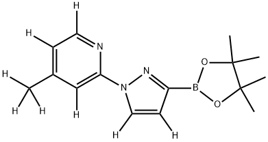 4-(methyl-d3)-2-(3-(4,4,5,5-tetramethyl-1,3,2-dioxaborolan-2-yl)-1H-pyrazol-1-yl-4,5-d2)pyridine-3,5,6-d3 Struktur