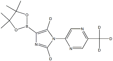 2-(methyl-d3)-5-(4-(4,4,5,5-tetramethyl-1,3,2-dioxaborolan-2-yl)-1H-imidazol-1-yl-2,5-d2)pyrazine Structure