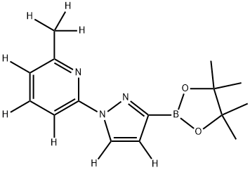 2-(methyl-d3)-6-(3-(4,4,5,5-tetramethyl-1,3,2-dioxaborolan-2-yl)-1H-pyrazol-1-yl-4,5-d2)pyridine-3,4,5-d3 结构式