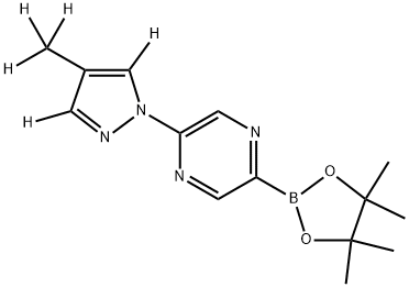 2-(4-(methyl-d3)-1H-pyrazol-1-yl-3,5-d2)-5-(4,4,5,5-tetramethyl-1,3,2-dioxaborolan-2-yl)pyrazine Struktur