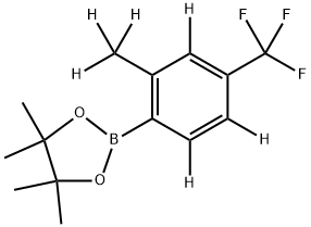 4,4,5,5-tetramethyl-2-(2-(methyl-d3)-4-(trifluoromethyl)phenyl-3,5,6-d3)-1,3,2-dioxaborolane Struktur