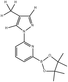 2-(4-(methyl-d3)-1H-pyrazol-1-yl-3,5-d2)-6-(4,4,5,5-tetramethyl-1,3,2-dioxaborolan-2-yl)pyridine Structure