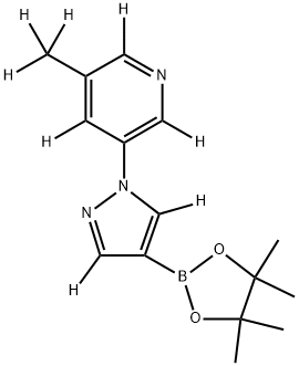 3-(methyl-d3)-5-(4-(4,4,5,5-tetramethyl-1,3,2-dioxaborolan-2-yl)-1H-pyrazol-1-yl-3,5-d2)pyridine-2,4,6-d3 Structure