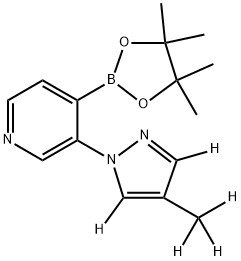 3-(4-(methyl-d3)-1H-pyrazol-1-yl-3,5-d2)-4-(4,4,5,5-tetramethyl-1,3,2-dioxaborolan-2-yl)pyridine Structure