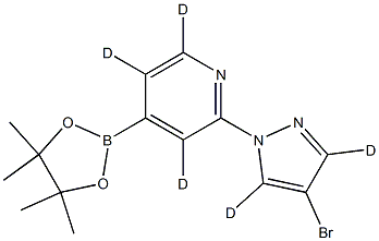 2-(4-bromo-1H-pyrazol-1-yl-3,5-d2)-4-(4,4,5,5-tetramethyl-1,3,2-dioxaborolan-2-yl)pyridine-3,5,6-d3,2256706-63-3,结构式