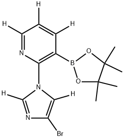 2-(4-bromo-1H-imidazol-1-yl-2,5-d2)-3-(4,4,5,5-tetramethyl-1,3,2-dioxaborolan-2-yl)pyridine-4,5,6-d3 结构式