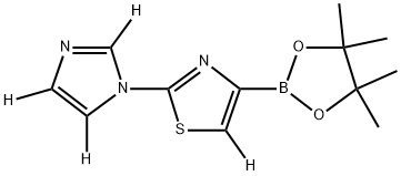 2-(1H-imidazol-1-yl-d3)-4-(4,4,5,5-tetramethyl-1,3,2-dioxaborolan-2-yl)thiazole-5-d Structure