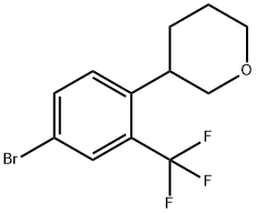 3-(4-bromo-2-(trifluoromethyl)phenyl)tetrahydro-2H-pyran 化学構造式