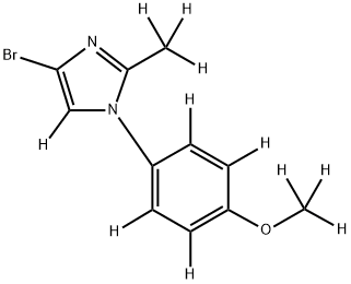 4-bromo-1-(4-(methoxy-d3)phenyl-2,3,5,6-d4)-2-(methyl-d3)-1H-imidazole-5-d 结构式