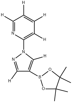 2-(4-(4,4,5,5-tetramethyl-1,3,2-dioxaborolan-2-yl)-1H-pyrazol-1-yl-3,5-d2)pyridine-3,4,5,6-d4 Structure