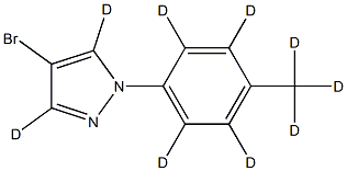 4-bromo-1-(4-(methyl-d3)phenyl-2,3,5,6-d4)-1H-pyrazole-3,5-d2 Struktur